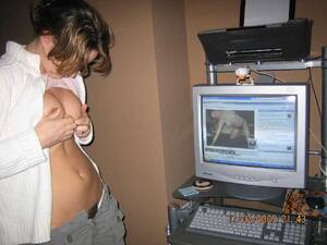 naked on pc cam - Naked Girls at the Computer - Watching Porn and Chatting