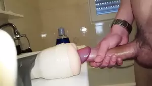 fleshlight orgasm - Bathroom fleshlight fuck quiet orgasm inside | xHamster