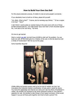 homemade foam sex doll cuddle - How to Build Your Own Sex Doll For the actual production process, it's  better to ...