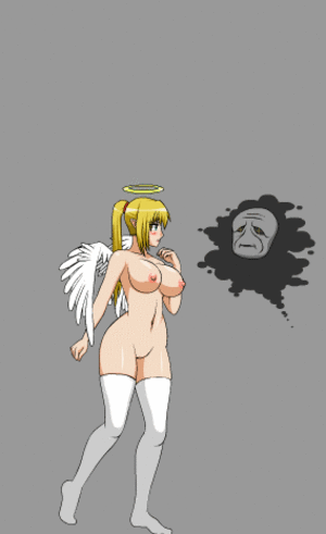big tits angel hentai - An oppai hentai angel with big tits getting her clothes stripped off by  disembodied mask demon. Tumblr Porn
