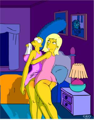 lesbian cartoon bondage marge simson - Marge Simpson and Becky ready to night lesbian fun â€“ Simpsons Porn