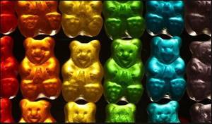 Gummi - CRUCIFIXION by VENASQUE. GUMMI BEAR CHANDELIER