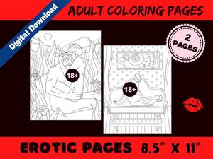 Coloring Pages For Adults Only Porn - 2 Adult Sexy Coloring Pages Naughty Erotic PDF Digital - Etsy Singapore