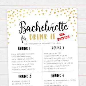 Drinking Sex Games Porn - X Rated Bachelorette Drink If Game | Shop Printable Bachelorette Games â€“  OhHappyPrintables