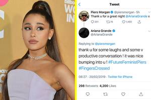 Naked Ariana Grande Porn Captions - Ariana Grande Just Ended Her Feud With Piers Morgan And People Are Loving  How She Handled It