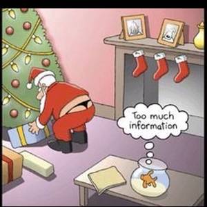 Naughty Santa Cartoon - Santa's unmentionables.