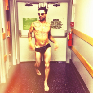 Adam Levine Gay Porn - Adam Levine in undies photo posted by fiancee on Instagram