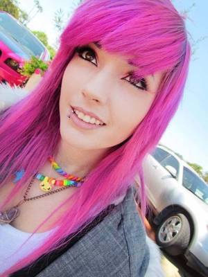 Colored Hair Girl Porn - Pink scene hair