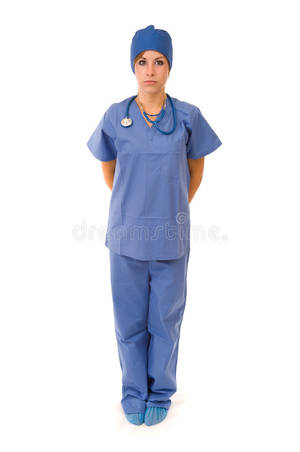 Brunette Nurse In Scrubs - Download Female nurse in scrubs stock image. Image of scrubs, nurse -  8458669