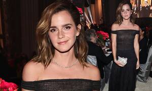 Emma Watson Porn Giant Cock - Emma Watson looks chic in a black maxi dress at Elton John's Academy Awards  Viewing Party | Daily Mail Online