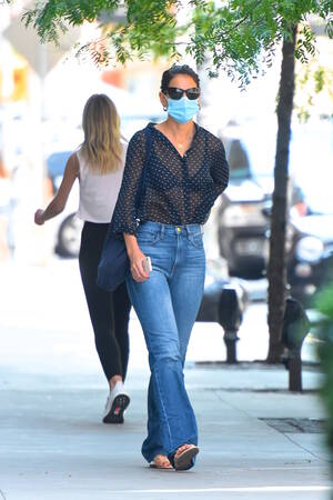 anal sex katie holmes - Katie Holmes shows off bra in sexy see-through top while running errands in  New York City | The US Sun