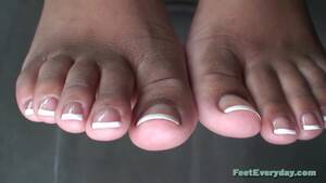 ebony toes - Ebony toes with white French Manicured tips - Feet9