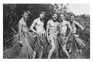 amateur hawaii naked beach pic - Vintage 1940s Photo Reprint Nude Sailors Hide Under Palm - Etsy UK