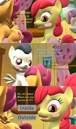 Apple Bloom Pregnant Porn - 2199942 - explicit, artist:papadragon69, apple bloom, button mash, rumble,  scootaloo, spike, sweetie belle, dragon, earth pony, pony, unicorn,  comic:spike's cyosa, crusaders of the lost mark, 3d, anus, blowjob,  blushing, butt touch, choice,
