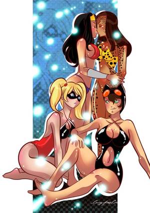 hot harley quinn lesbian porn - She turns Harley Quinn and Catwoman into her new loyal slaves. Cheetah  Kitten :Harley and Catwoman