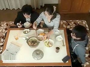 japanese sex on table - Japanese stepmom fucks Step son under table Porn Video | HotMovs.com