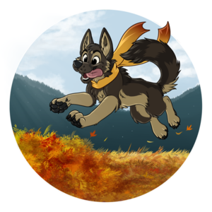 Furry Feral 2016 - 40029 - safe, artist:star-gazer, oc, oc only, oc:stomak, canine, dog,  german shepherd, mammal, feral, 2016, autumn, black eyes, brown body, brown  fur, claws, clothes, digital art, ear fluff, fluff, fur, head fluff,