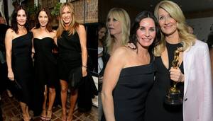 Courteney Cox Jennifer Aniston - Jennifer Aniston, Courteney Cox make Oscars winner Laura Dern's night  memorable