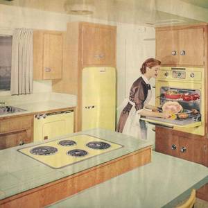 1950 Housewife Retro Kitchen Porn - 1950s Vintage Kitchens, Mid Century