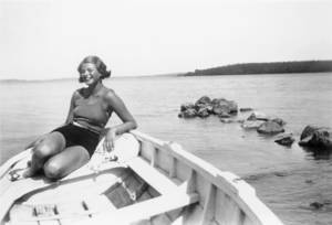 Ingrid Swedish Porn Star - Sunbathing in a boat on Lake MÃ¤laren, ca.