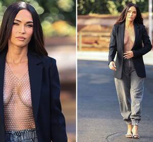 Megan Fox Pantyhose Porn - Megan Fox goes braless in stunning new photoshoot after packing on the PDA  with boyfriend Machine Gun Kelly | The US Sun