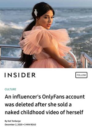 Ariana Grande Panties Porn Caption - Influencer's OnlyFans account deleted after she sells a naked video of  herself as a child for 3$ : r/iamatotalpieceofshit