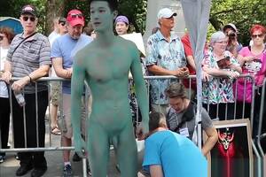 asian body painting festival - Naked Asain lad's body painted in Public Gay Porn Video - TheGay.com