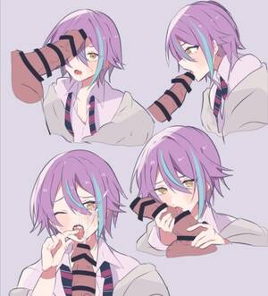 girls licking dick head cartoon - Rule 34 - 2boys blush cum cum in face cum in mouth cyan streaks dick on face  femboy gay girly kamishiro rui licking penis male only oral oral sex  project sekai purple