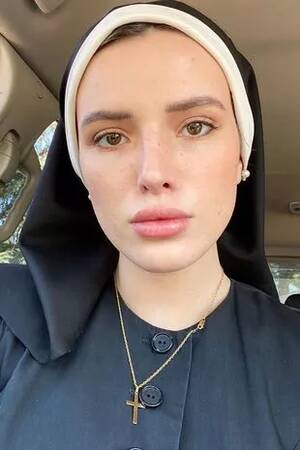 Bella Thorne Cartoon Porn - Bella Thorne's radical new look as she dresses as a nun after joining porn  industry - Mirror Online