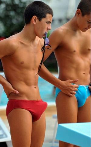 Anime Speedo Swimsuit - Public swimsuit porn - I think he has too big of a bulge in his speedos