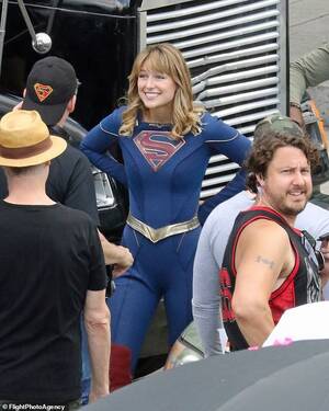 Melissa Benoist Porn - Supergirl star Melissa Benoist beams on set in her new costume as cameras  roll in Vancouver | Daily Mail Online