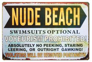 mediterranean beach topless voyeur - Amazon.com: Nude Beach Swimsuits Optional Voyeurism Prohibited Metal Tin  Sign Vintage Plaque Home Wall Decor, 8x12 Inches : Home & Kitchen