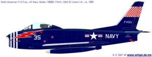 Fury Airplane Porn - North American FJ-3 Fury NAS El Centro CA 1958