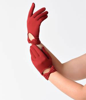 Evening Glove Porn - Vintage Style Gloves Sure Fit Dark Red Wrist Length Bow Keyhole Texting  Gloves $16.00 AT vintagedancer
