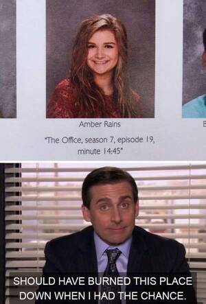 Amber Rain Porn Star - She said that the highschool eliminated senior quotes from the yearbook  after her year. : r/DunderMifflin