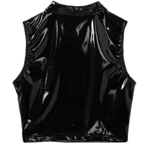 Leather Vest Porn - Women Sexy Shiny Leather Vest Erotic Porn Deep U Bare Breast Patent L â€“  Monnik Latex