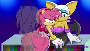 amy rose anime hentai - Rouge The Bat Watches Amy Rose Get Plowed - FAPCAT