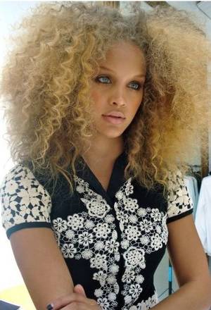 curly blonde bounces - Blonde afro