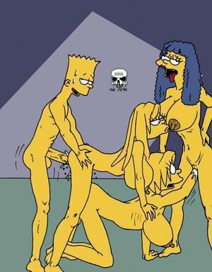 Bart And Maggie Porn - Bart fucks Maggie while Maggie sucks Marge's nipples and Lisa fingers her  mom's cunt. â€“ Simpsons Porn