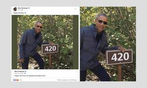 Barack Obama Porn Captions - Photo Of Barack Obama Posing With Pro-Marijuana Sign Is Doctored | BOOM