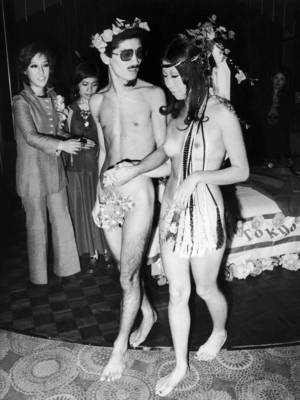 japanese wedding nude - Two Japanese fashion designers photographed at their nude wedding in a  Tokyo nightclub, November 1970 ...