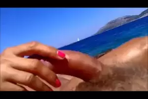 ameture wife gives handjob on beach - Wife giving handjob on beach | xHamster