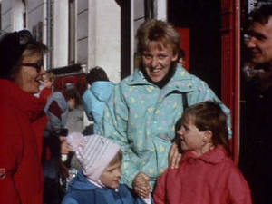 East German Family Porn - East German women and children in bright polyester