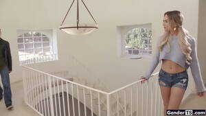 guy jacks off a tranny - Shemale babysitter Emma Rose has a guy watching her taking a nap.He wants  to jerk off on her and the tgirl lets him.The trans sucks and anal rides -  XNXX.COM