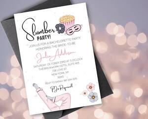 Bachelorette Porn Argentina - Editable Bachelorette Party Invitation Slumber Party - Etsy