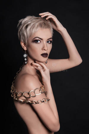 blonde short hair beauties nude - Download Nude Short Hair Woman With Jewelry Accessories Stock Photo - Image  of makeup, blonde