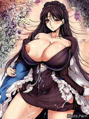 anime cumshot on tits - Porn image of nude maid huge boobs cumshot big tits anime 18 created by AI