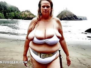 bbw huge breasts beach - Huge tits BBW beauty emerges from the sea | xHamster