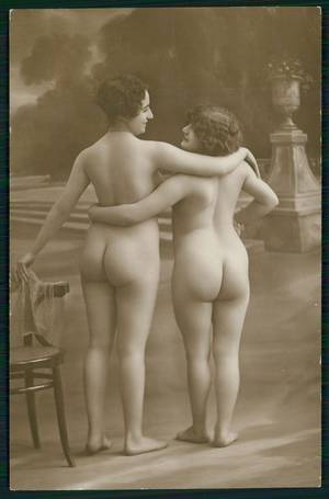french lesbian erotica - French nude Lesbian Butt rear pose woman original c1910-1920s photo  postcard in Collectibles,