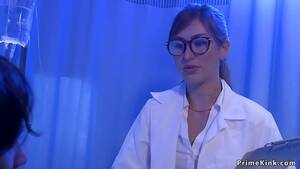 Brunette Doctor Glasses - Hysterical patient ties sexy brunette doctor and anal bangs with big cock -  XNXX.COM